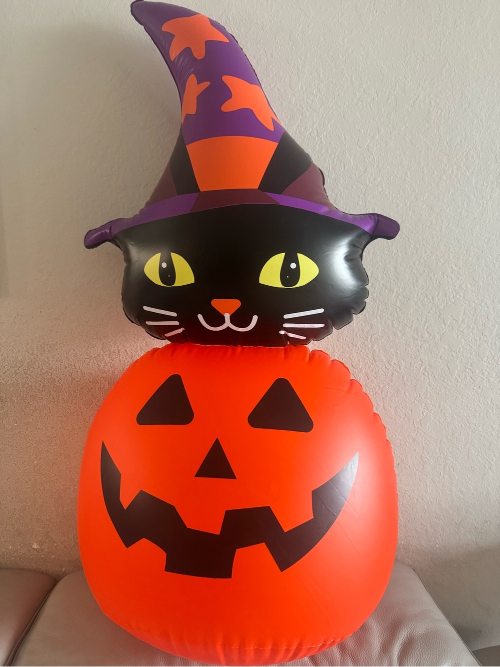 Halloween Inflatable Black Cat Pumpkin 3.5 ft Tall